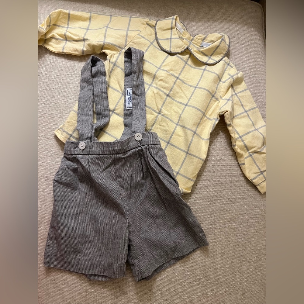 Bailey Boys shorts and suspenders set